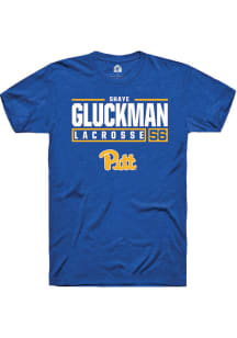 Shaye Gluckman  Pitt Panthers Blue Rally NIL Stacked Box Short Sleeve T Shirt