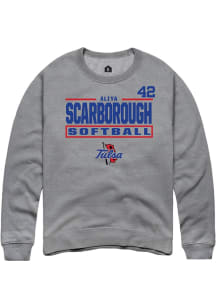Aliya Scarborough  Rally Tulsa Golden Hurricane Mens Graphite NIL Stacked Box Long Sleeve Crew Swe..