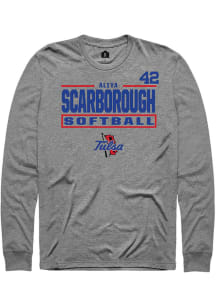 Aliya Scarborough  Tulsa Golden Hurricane Graphite Rally NIL Stacked Box Long Sleeve T Shirt
