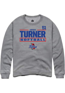 Amber Turner  Rally Tulsa Golden Hurricane Mens Graphite NIL Stacked Box Long Sleeve Crew Sweatshi..