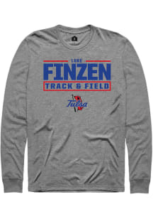 Luke Finzen  Tulsa Golden Hurricane Graphite Rally NIL Stacked Box Long Sleeve T Shirt