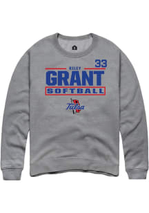 Riley Grant  Rally Tulsa Golden Hurricane Mens Graphite NIL Stacked Box Long Sleeve Crew Sweatshir..