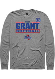 Riley Grant  Tulsa Golden Hurricane Graphite Rally NIL Stacked Box Long Sleeve T Shirt