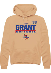 Riley Grant  Rally Tulsa Golden Hurricane Mens Gold NIL Stacked Box Long Sleeve Hoodie