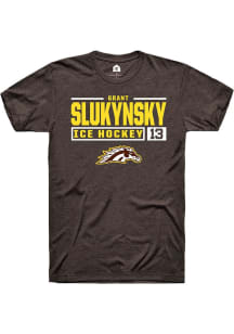 Grant Slukynsky  Western Michigan Broncos Brown Rally NIL Stacked Box Short Sleeve T Shirt