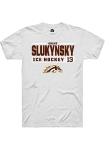 Grant Slukynsky  Western Michigan Broncos White Rally NIL Stacked Box Short Sleeve T Shirt
