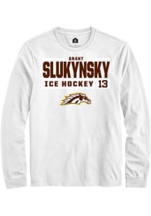 Grant Slukynsky  Western Michigan Broncos White Rally NIL Stacked Box Long Sleeve T Shirt