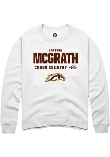 Larissa McGrath  Rally Western Michigan Broncos Mens White NIL Stacked Box Long Sleeve Crew Sweats..