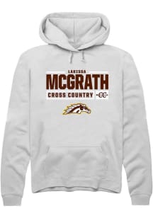 Larissa McGrath  Rally Western Michigan Broncos Mens White NIL Stacked Box Long Sleeve Hoodie