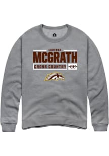 Larissa McGrath  Rally Western Michigan Broncos Mens Grey NIL Stacked Box Long Sleeve Crew Sweatsh..