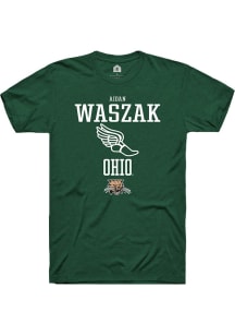 Aidan Waszak  Ohio Bobcats Green Rally NIL Sport Icon Short Sleeve T Shirt