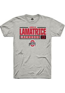 Angelo Lamatrice  Ohio State Buckeyes Ash Rally NIL Stacked Box Short Sleeve T Shirt