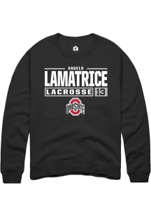 Angelo Lamatrice  Rally Ohio State Buckeyes Mens Black NIL Stacked Box Long Sleeve Crew Sweatshirt