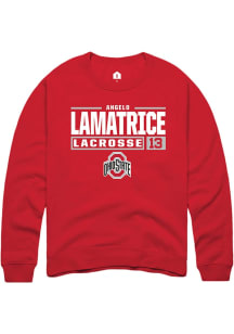 Angelo Lamatrice  Rally Ohio State Buckeyes Mens Red NIL Stacked Box Long Sleeve Crew Sweatshirt