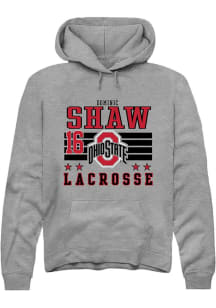 Dominic Shaw  Rally Ohio State Buckeyes Mens Grey NIL Striped Long Sleeve Hoodie