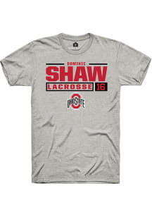Dominic Shaw  Ohio State Buckeyes Ash Rally NIL Stacked Box Short Sleeve T Shirt