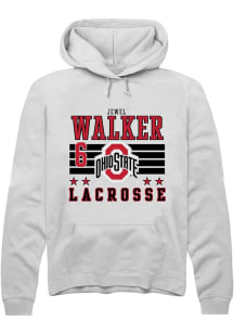Jewel Walker  Rally Ohio State Buckeyes Mens White NIL Striped Long Sleeve Hoodie