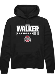 Jewel Walker  Rally Ohio State Buckeyes Mens Black NIL Stacked Box Long Sleeve Hoodie