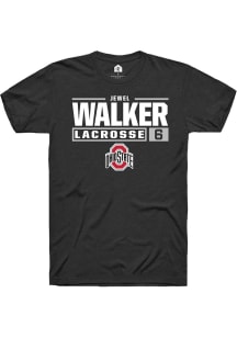 Jewel Walker  Ohio State Buckeyes Black Rally NIL Stacked Box Short Sleeve T Shirt