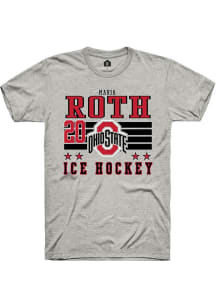 Maria Roth  Ohio State Buckeyes Ash Rally NIL Striped Short Sleeve T Shirt