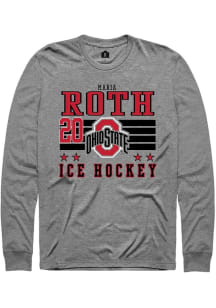 Maria Roth  Ohio State Buckeyes Grey Rally NIL Striped Long Sleeve T Shirt