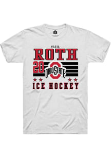 Maria Roth  Ohio State Buckeyes White Rally NIL Striped Short Sleeve T Shirt