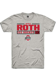 Maria Roth  Ohio State Buckeyes Ash Rally NIL Stacked Box Short Sleeve T Shirt