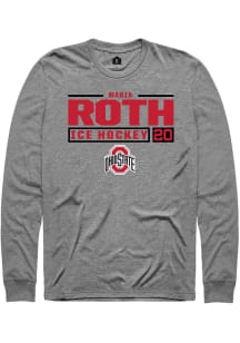 Maria Roth  Ohio State Buckeyes Graphite Rally NIL Stacked Box Long Sleeve T Shirt