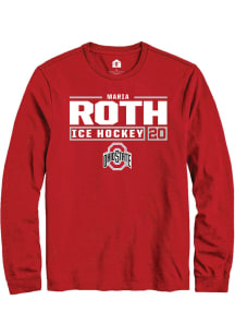 Maria Roth  Ohio State Buckeyes Red Rally NIL Stacked Box Long Sleeve T Shirt
