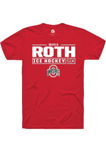 Maria Roth  Ohio State Buckeyes Red Rally NIL Stacked Box Short Sleeve T Shirt