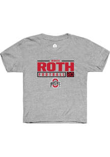 Maria Roth  Rally Ohio State Buckeyes Youth Grey NIL Stacked Box Short Sleeve T-Shirt