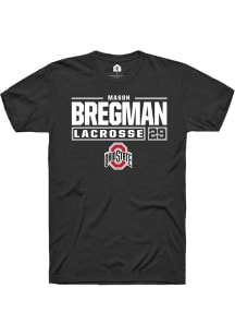 Mason Bregman  Ohio State Buckeyes Black Rally NIL Stacked Box Short Sleeve T Shirt