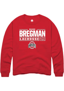 Mason Bregman  Rally Ohio State Buckeyes Mens Red NIL Stacked Box Long Sleeve Crew Sweatshirt