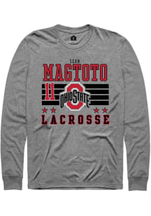 Sean Magtoto  Ohio State Buckeyes Grey Rally NIL Striped Long Sleeve T Shirt