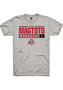 Sean Magtoto  Ohio State Buckeyes Ash Rally NIL Stacked Box Short Sleeve T Shirt