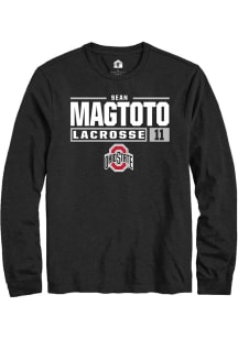 Sean Magtoto  Ohio State Buckeyes Black Rally NIL Stacked Box Long Sleeve T Shirt