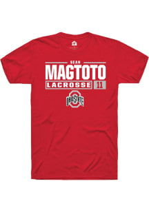 Sean Magtoto  Ohio State Buckeyes Red Rally NIL Stacked Box Short Sleeve T Shirt