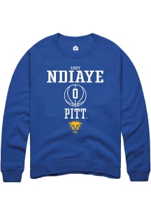 Amdy Ndiaye  Rally Pitt Panthers Mens Blue NIL Sport Icon Long Sleeve Crew Sweatshirt