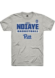 Amdy Ndiaye  Pitt Panthers Ash Rally NIL Stacked Box Short Sleeve T Shirt