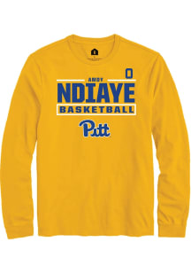 Amdy Ndiaye  Pitt Panthers Gold Rally NIL Stacked Box Long Sleeve T Shirt