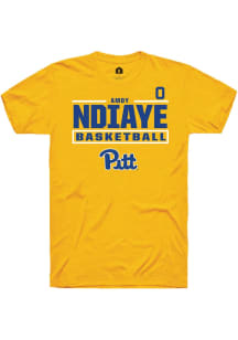 Amdy Ndiaye  Pitt Panthers Gold Rally NIL Stacked Box Short Sleeve T Shirt