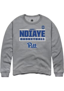 Amdy Ndiaye  Rally Pitt Panthers Mens Graphite NIL Stacked Box Long Sleeve Crew Sweatshirt