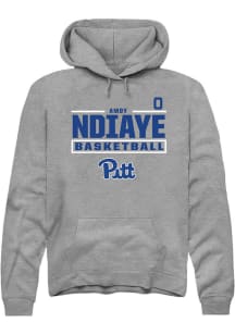 Amdy Ndiaye  Rally Pitt Panthers Mens Graphite NIL Stacked Box Long Sleeve Hoodie