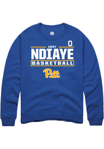 Amdy Ndiaye  Rally Pitt Panthers Mens Blue NIL Stacked Box Long Sleeve Crew Sweatshirt
