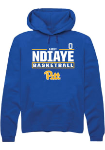 Amdy Ndiaye  Rally Pitt Panthers Mens Blue NIL Stacked Box Long Sleeve Hoodie