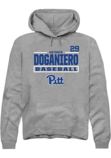 Antonio Doganiero  Rally Pitt Panthers Mens Graphite NIL Stacked Box Long Sleeve Hoodie