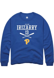Julian Irizarry  Rally Pitt Panthers Mens Blue NIL Sport Icon Long Sleeve Crew Sweatshirt
