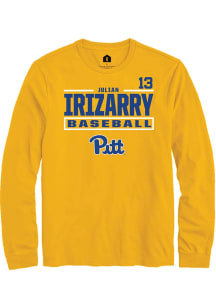 Julian Irizarry  Pitt Panthers Gold Rally NIL Stacked Box Long Sleeve T Shirt