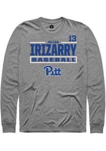 Julian Irizarry  Pitt Panthers Graphite Rally NIL Stacked Box Long Sleeve T Shirt