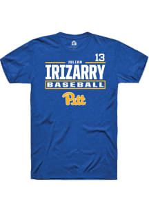 Julian Irizarry  Pitt Panthers Blue Rally NIL Stacked Box Short Sleeve T Shirt